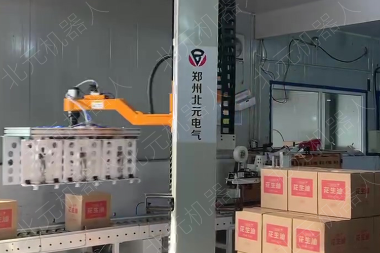 箱子码垛,自动箱装码垛,码垛机械手,立柱码垛机